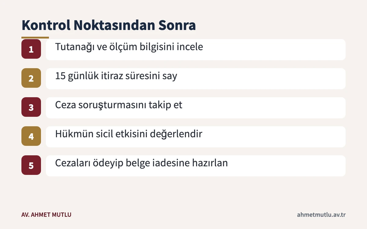 Alkol tespitinden sonra sürücünün izleyeceği adımlar