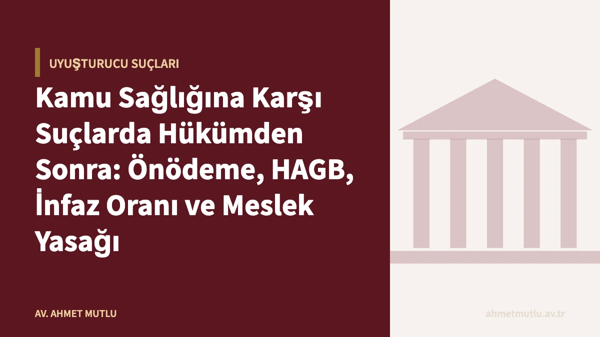 Kamu Sağlığına Karşı Suçlarda Hükümden Sonra: Önödeme, HAGB, İnfaz Oranı ve Meslek Yasağı