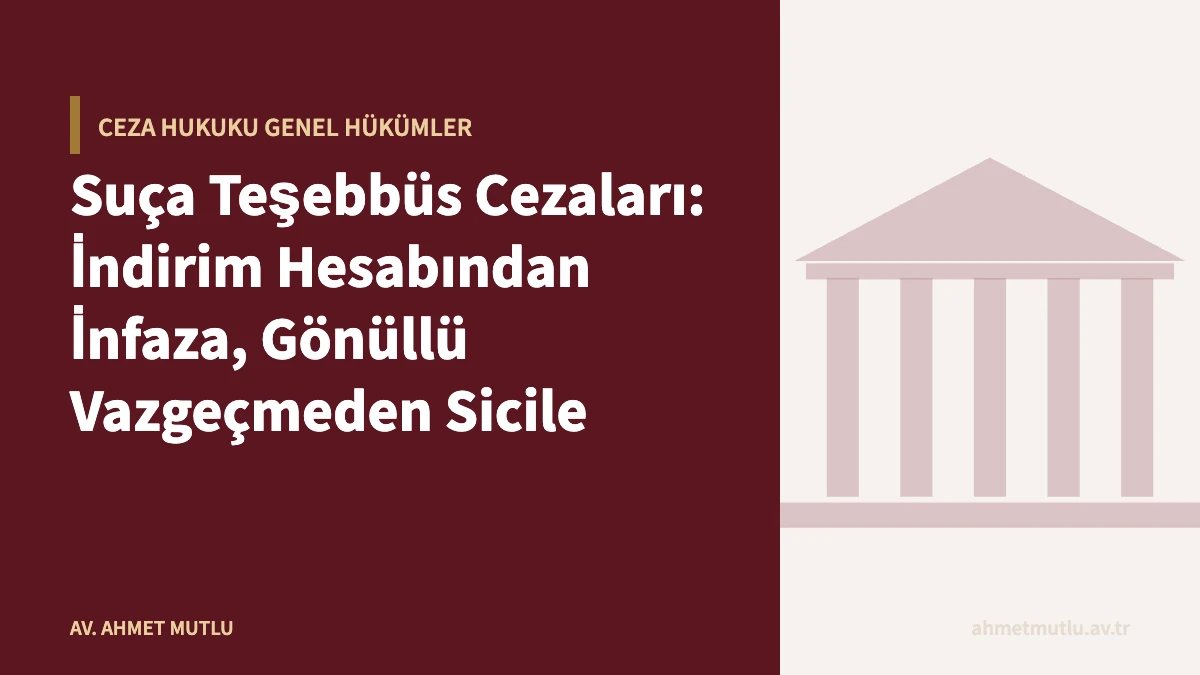 Suça Teşebbüs Cezaları: İndirim Hesabından İnfaza, Gönüllü Vazgeçmeden Sicile